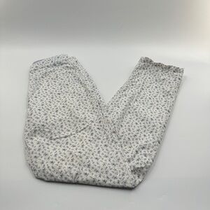 Tommy Hilfiger Women’s White Floral Pants Zipper Fly 100% Cotton Size 6